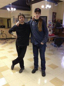 Tyler Pantalone (left) and Sean LeBlanc (right) standing in the birthplace of DUAL, close to the intersection of Cumberland Street and Murray Street