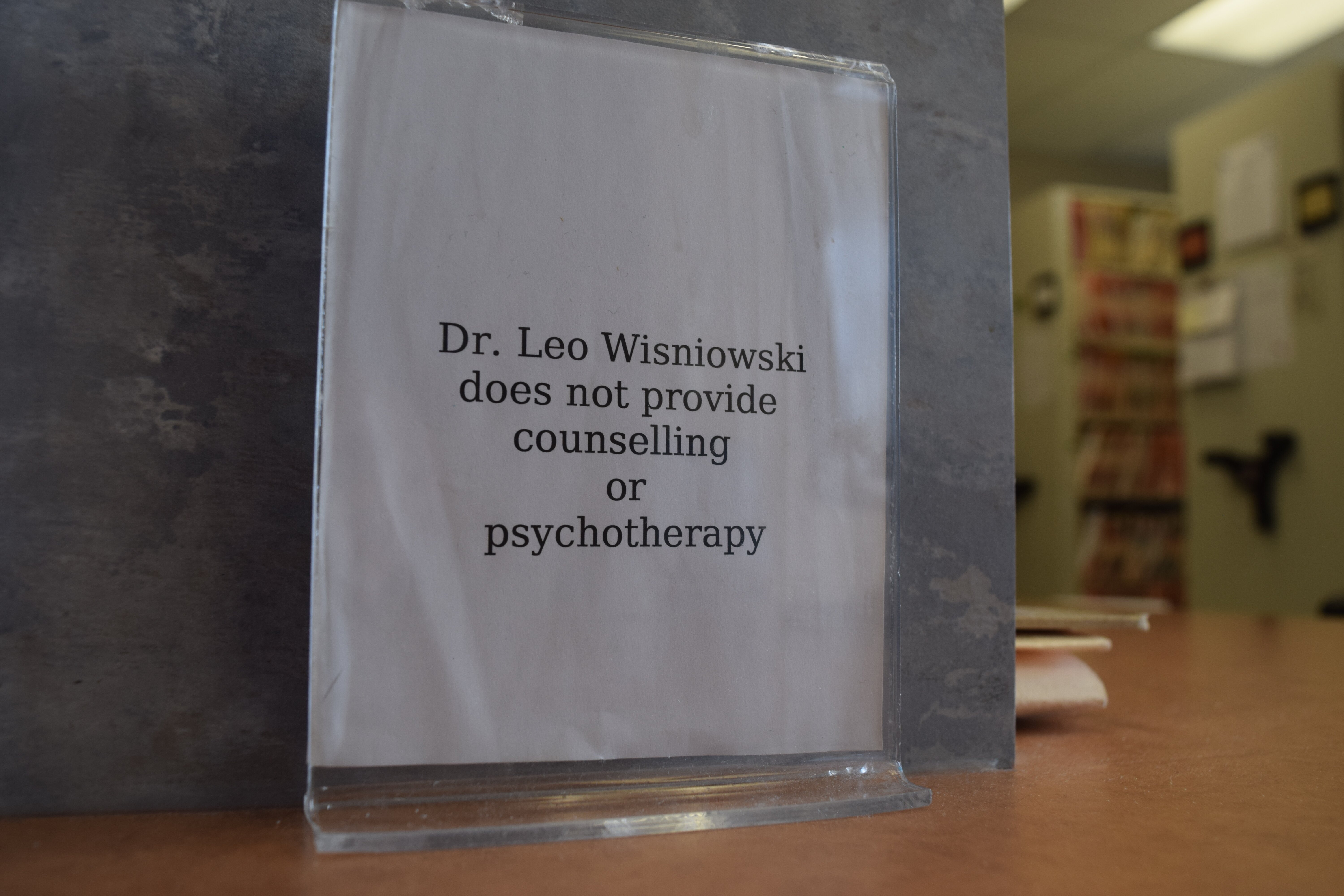 Dr. Leo Wisniowski is no longer able to provide counselling after a sexual relationship with a patient