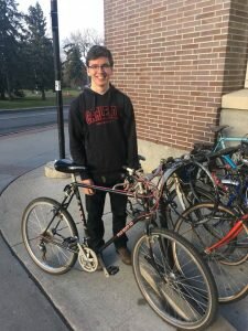 Joey Zurakowski says he uses his bike as a primary mode of transportation to get to work and school. Source: Brenna Mackay
