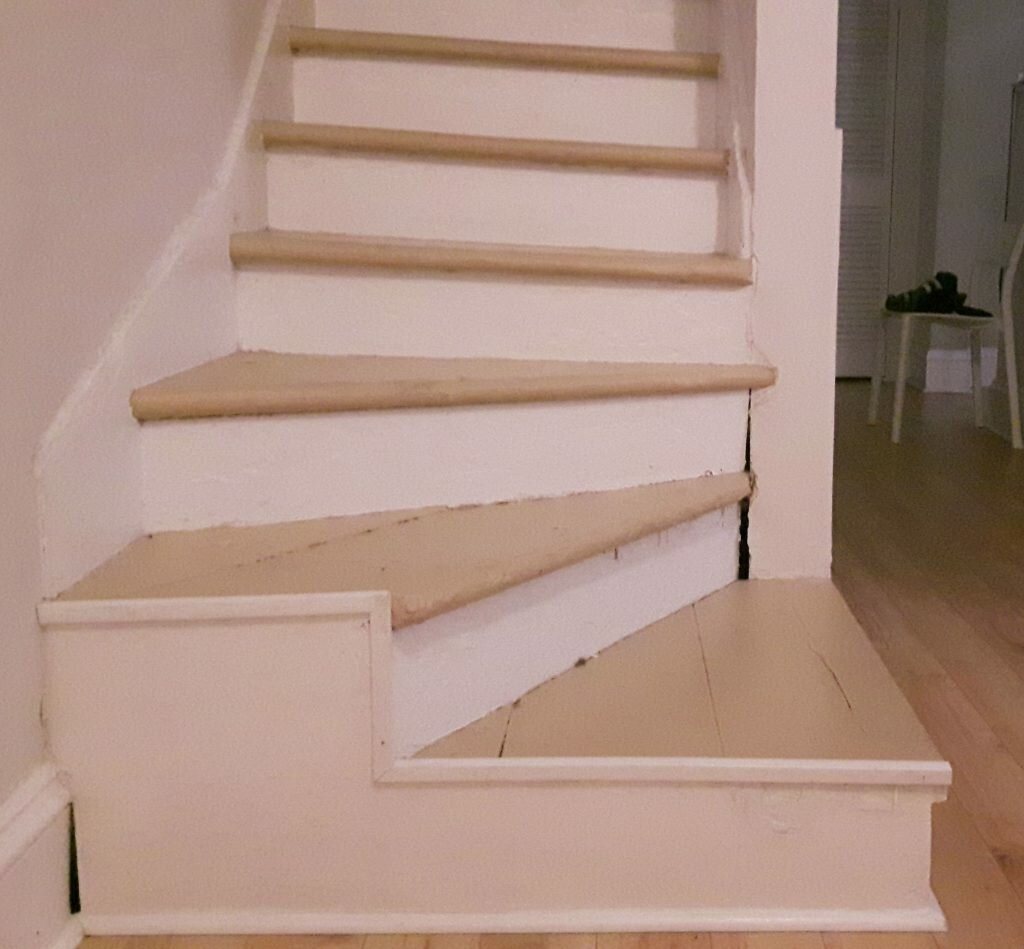 The stairways are Cousins's home are "winged to the elbow" in a way that is characteristic of old houses. (Photo credits: Halima Sogbesan)